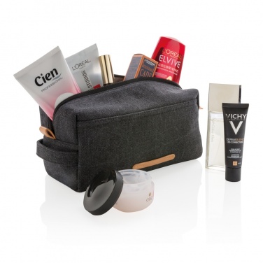 Logo trade promotional merchandise picture of: Canvas toiletry bag PVC free