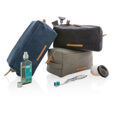 Logo trade promotional gifts image of: Canvas toiletry bag PVC free