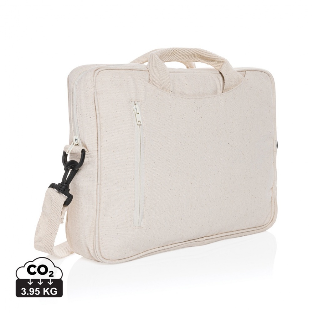 Logo trade business gift photo of: Laluka AWARE™ recycled cotton 15.4 inch laptop bag