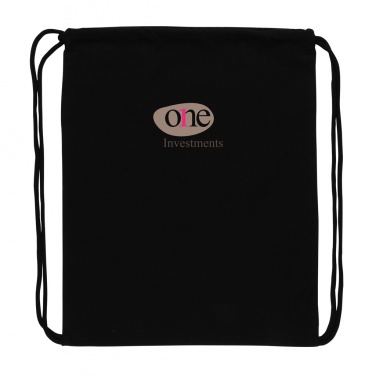 Logo trade promotional giveaways image of: Impact AWARE™ recycled cotton drawstring backpack 145g