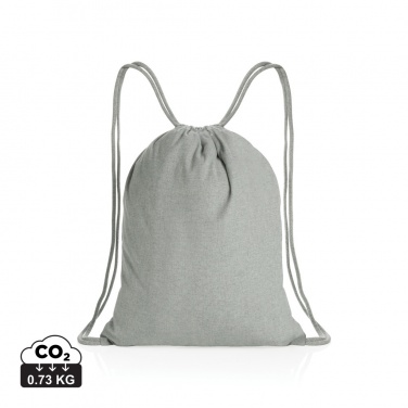 Logo trade business gifts image of: Impact AWARE™ recycled cotton drawstring backpack 145g
