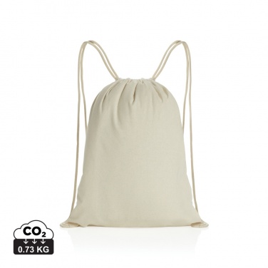 Logo trade corporate gifts image of: Impact AWARE™ recycled cotton drawstring backpack 145g