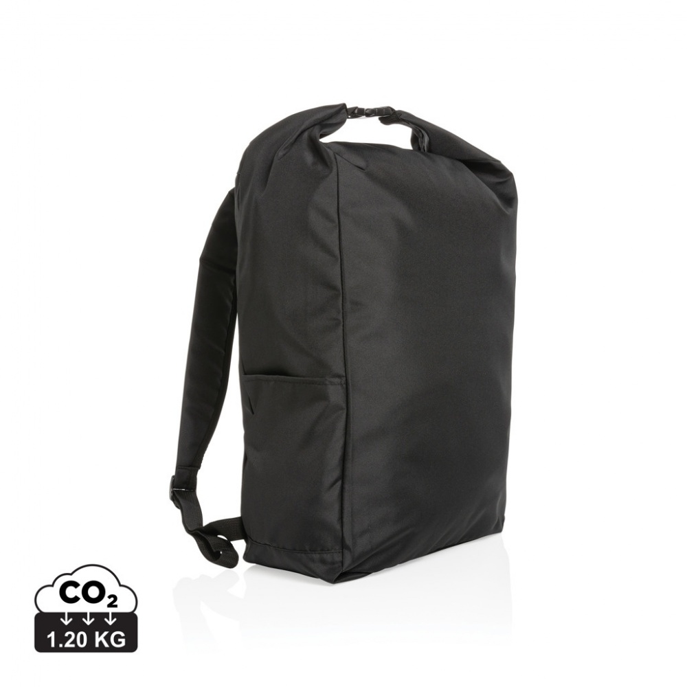 Logo trade promotional gifts image of: Impact AWARE™ RPET lightweight rolltop backpack