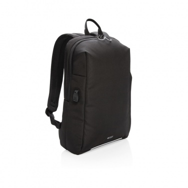 Logotrade promotional products photo of: Swiss Peak AWARE™ RFID and USB A laptop backpack