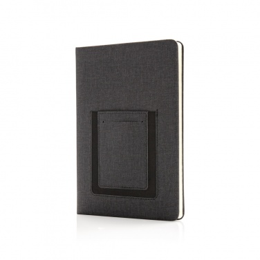Logotrade promotional gift picture of: Deluxe A5 Notebook with phone pocket