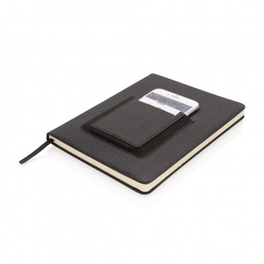 Logo trade promotional merchandise picture of: Deluxe A5 Notebook with phone pocket