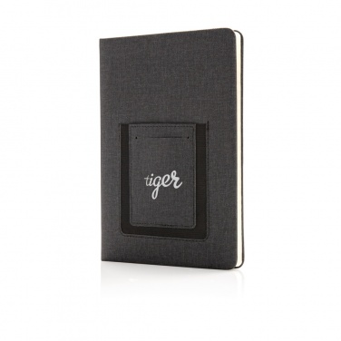Logotrade advertising product picture of: Deluxe A5 Notebook with phone pocket