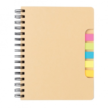 Logo trade corporate gifts picture of: A5 Kraft spiral notebook with sticky notes