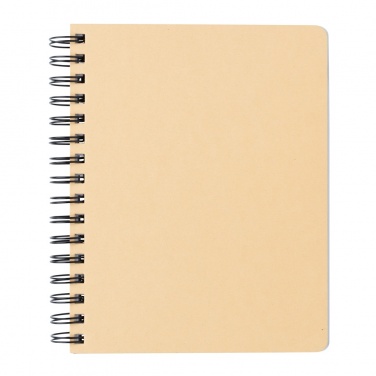 Logo trade promotional merchandise picture of: A5 Kraft spiral notebook with sticky notes