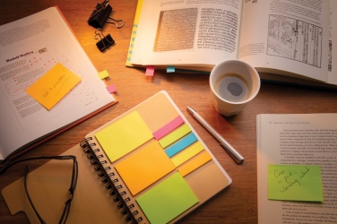 Logo trade promotional merchandise photo of: A5 Kraft spiral notebook with sticky notes