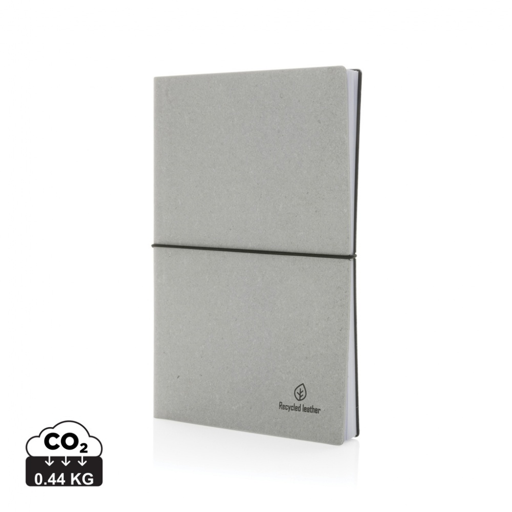 Logo trade promotional gifts picture of: A5 recycled leather notebook