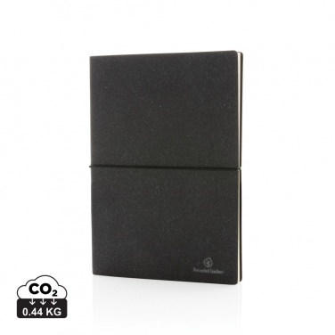 Logo trade promotional giveaways picture of: A5 recycled leather notebook