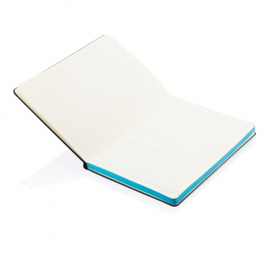 Logo trade business gifts image of: Deluxe hardcover A5 notebook with coloured side