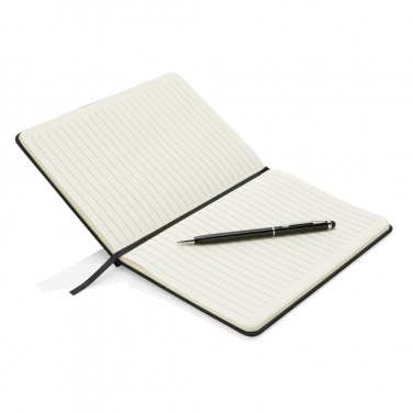 Logotrade promotional giveaway image of: Standard hardcover PU A5 notebook with stylus pen