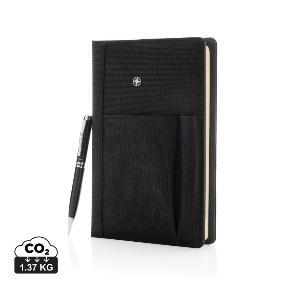Logo trade promotional gift photo of: Refillable notebook and pen set