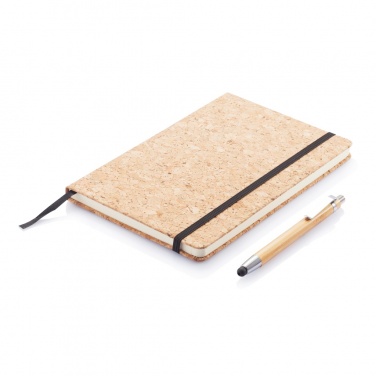 Logotrade business gifts photo of: A5 notebook with bamboo pen including stylus