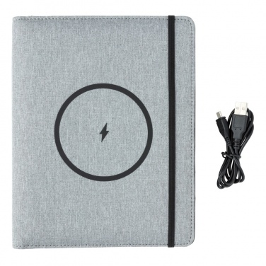 Logotrade promotional product image of: Air 5W wireless charging notebook with 5000mAh powerbank