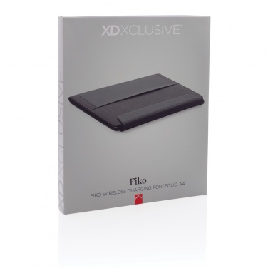 Logotrade promotional gift image of: Fiko 5W wireless charging portfolio A4 with powerbank