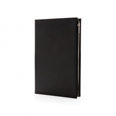 Logo trade corporate gifts image of: Swiss Peak A5 PU notebook with zipper pocket