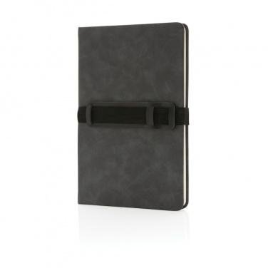 Logotrade advertising product picture of: Deluxe hardcover PU notebook A5 with phone and pen holder
