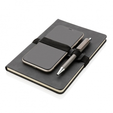 Logotrade promotional merchandise image of: Deluxe hardcover PU notebook A5 with phone and pen holder