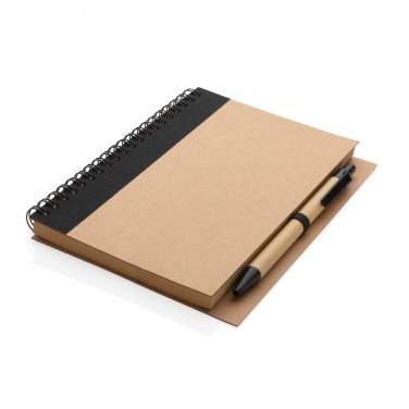 Logotrade promotional giveaway image of: Kraft spiral notebook with pen
