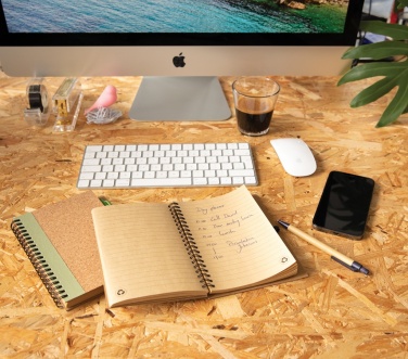Logo trade promotional products picture of: Cork spiral notebook with pen