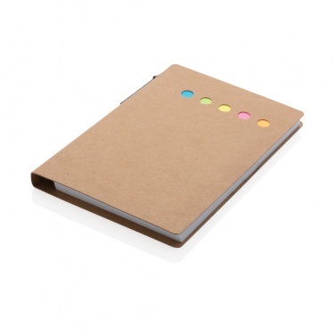 Logo trade promotional products image of: Kraft sticky notes A6 booklet with pen