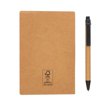 Logotrade promotional products photo of: Kraft sticky notes A6 booklet with pen