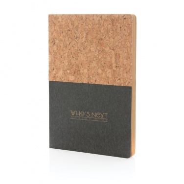 Logo trade corporate gifts image of: A5 cork & kraft notebook