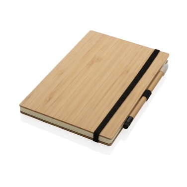 Logo trade promotional items image of: Bamboo notebook and infinity pencil set