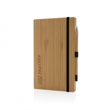 Logo trade promotional item photo of: Bamboo notebook and infinity pencil set