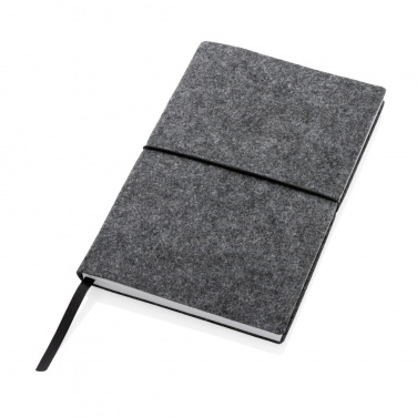 Logotrade promotional gift image of: GRS certified recycled felt A5 softcover notebook
