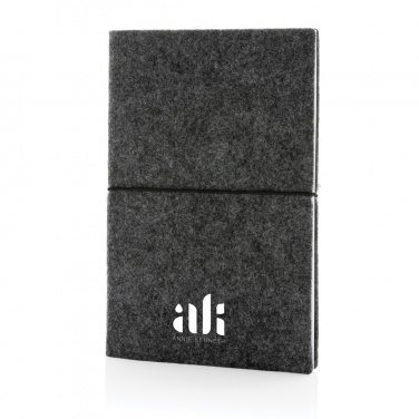 Logo trade business gifts image of: GRS certified recycled felt A5 softcover notebook