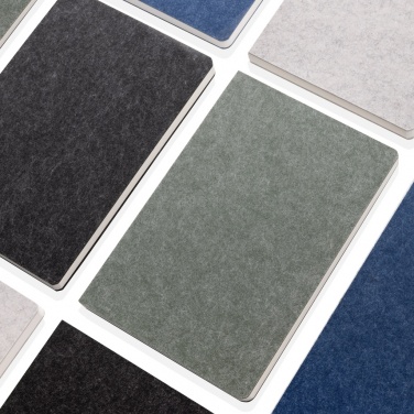 Logo trade promotional merchandise image of: Phrase GRS certified recycled felt A5 notebook