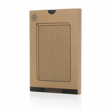 Logo trade advertising product photo of: Phrase GRS certified recycled felt A5 notebook