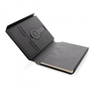 Logotrade corporate gifts photo of: Swiss Peak RCS rePU notebook with 2-in-1 wireless charger