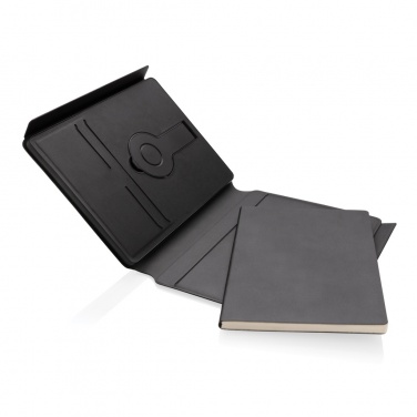 Logo trade business gift photo of: Swiss Peak RCS rePU notebook with 2-in-1 wireless charger