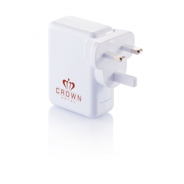 Logo trade advertising products picture of: Travel plug with 4 USB ports