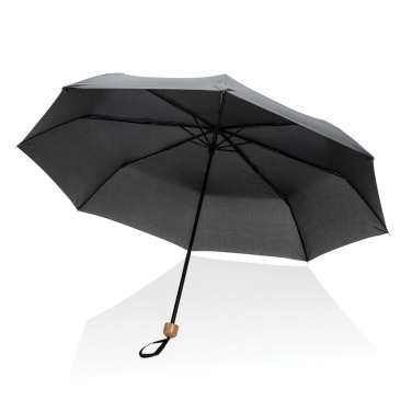 Logotrade promotional gift image of: 20.5" Impact AWARE™ RPET 190T Pongee bamboo mini umbrella