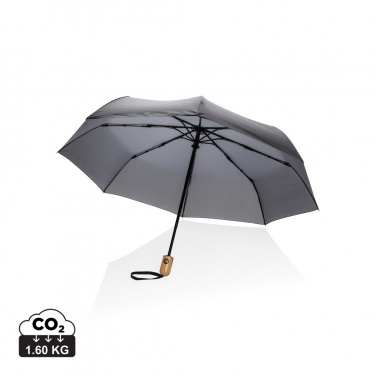 Logo trade promotional merchandise photo of: 21" Impact AWARE™ RPET 190T bamboo auto open/close umbrella