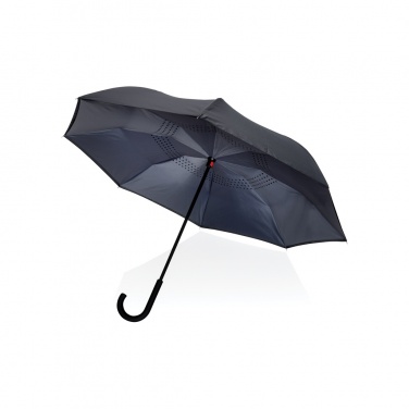 Logo trade business gifts image of: 23" Impact AWARE™ RPET 190T reversible umbrella