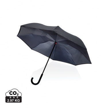 Logo trade business gifts image of: 23" Impact AWARE™ RPET 190T reversible umbrella