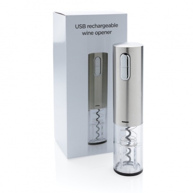 Logo trade promotional giveaways image of: Electric wine opener - USB rechargeable