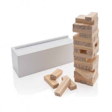 Logo trade promotional products image of: Deluxe tumbling tower wood block stacking game