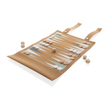 Logotrade promotional giveaway image of: Britton cork foldable backgammon and checkers game set