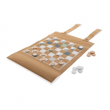 Logotrade promotional items photo of: Britton cork foldable backgammon and checkers game set