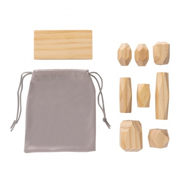 Logotrade promotional items photo of: Ukiyo Crios wooden balancing rocks in pouch