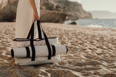 Logo trade promotional giveaways image of: VINGA Volonne AWARE™ recycled canvas beach bag