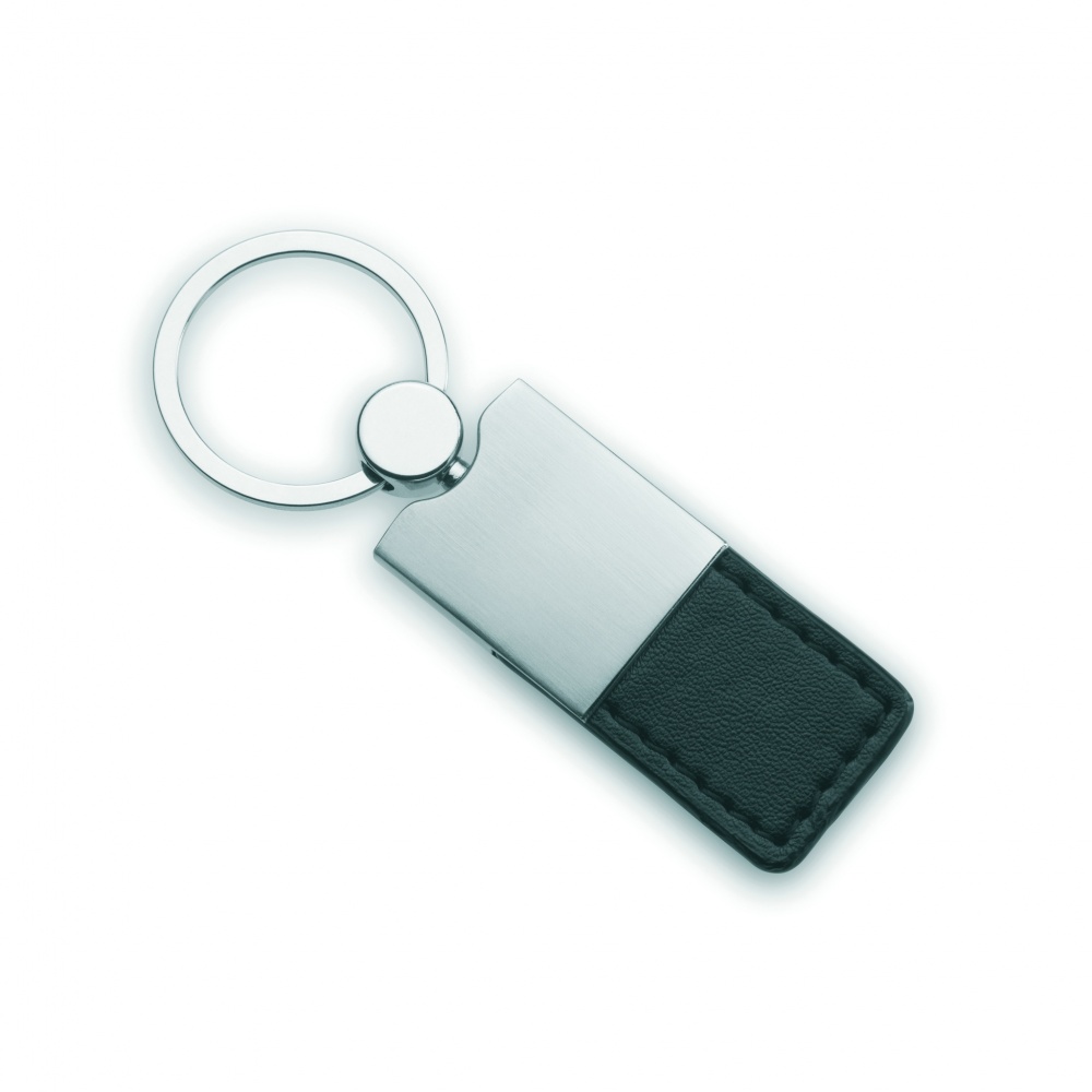 Logo trade promotional products image of: PU and metal key ring Helsinki